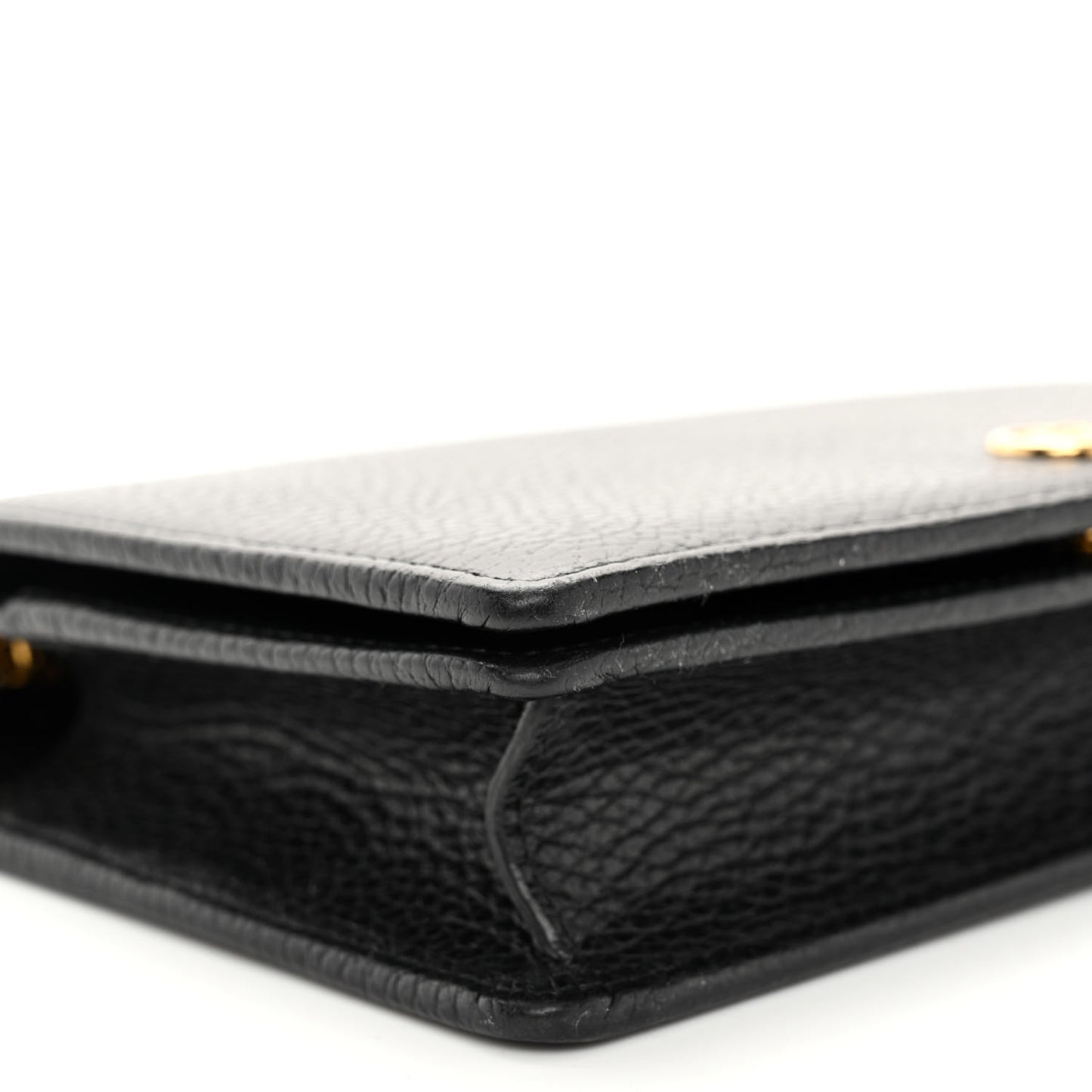 Dollar Calfskin Mini GG Marmont Chain Wallet Black