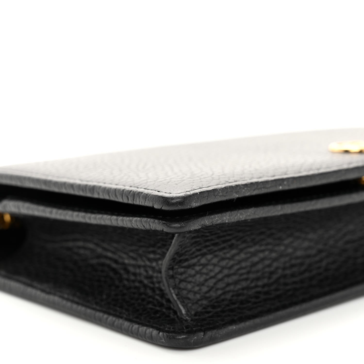 Gucci Dollar Calfskin Mini GG Marmont Chain Wallet Black 8 of 9