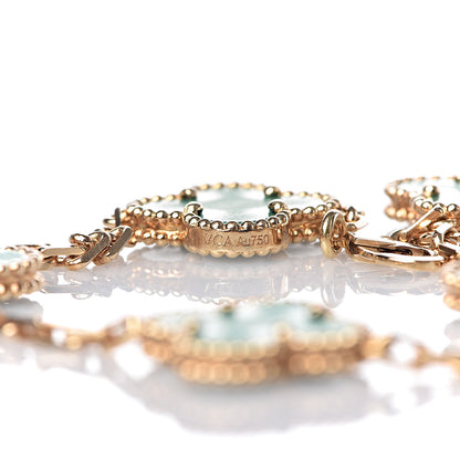 Van Cleef & Arpels 18K Yellow Gold Malachite 5 Motifs Vintage Alhambra Bracelet 5 of 7