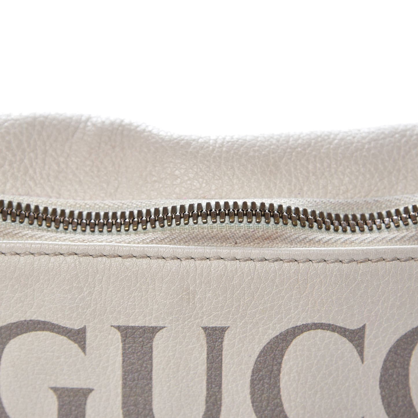 Grained Calfskin Logo Belt Bag White