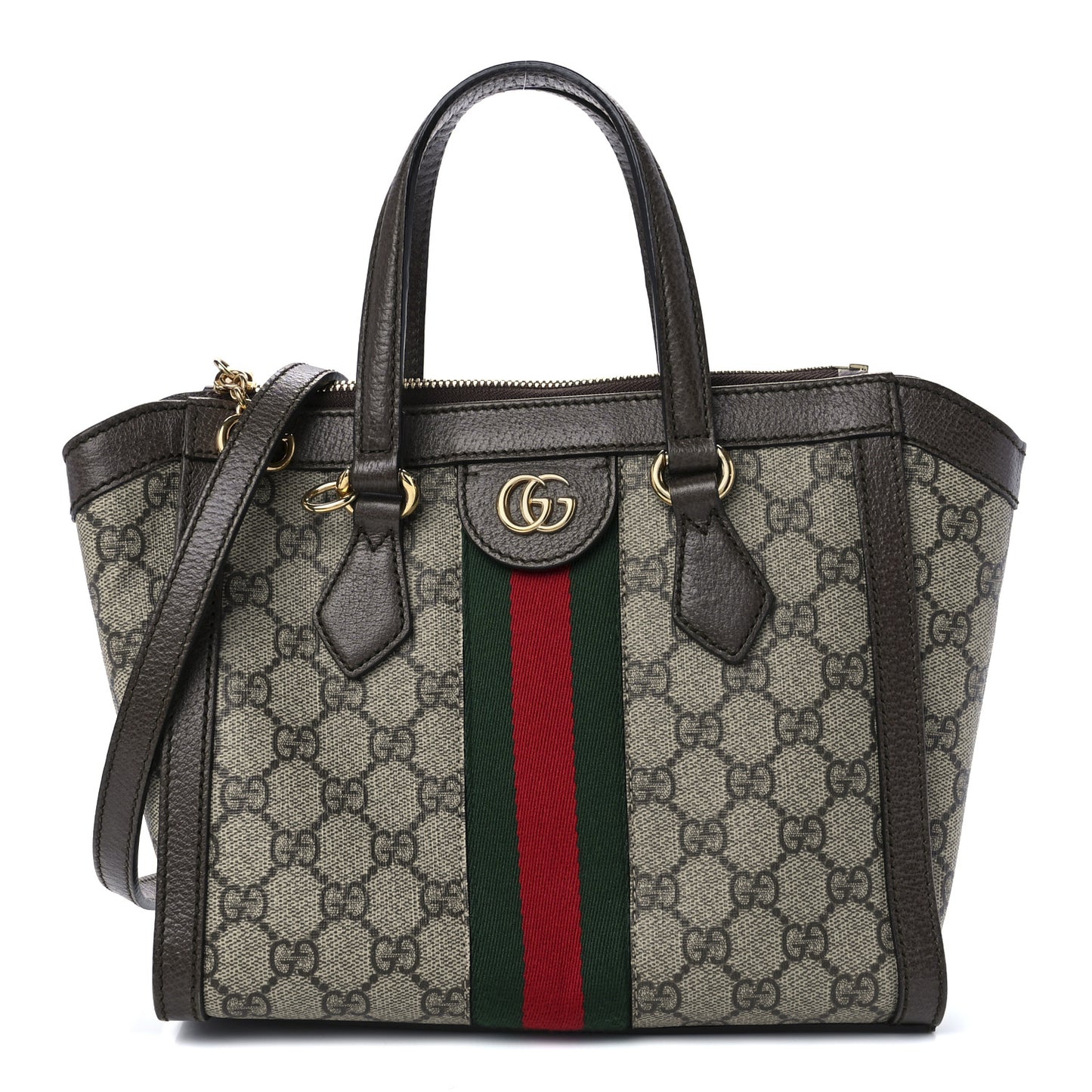 GG Supreme Monogram Small Ophidia Tote Bag Brown