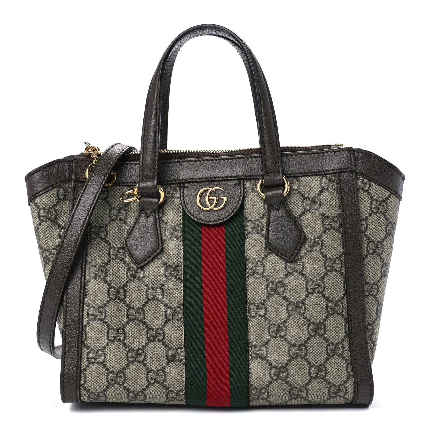 Gucci GG Supreme Monogram Small Ophidia Tote Bag Brown 1 of 12