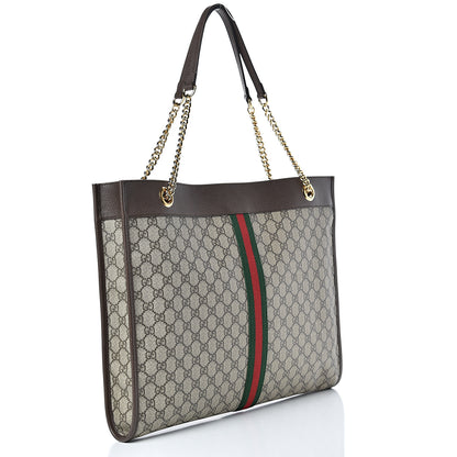 Gucci GG Supreme Monogram Large Rajah Chain Tote Beige New Acero 3 of 10