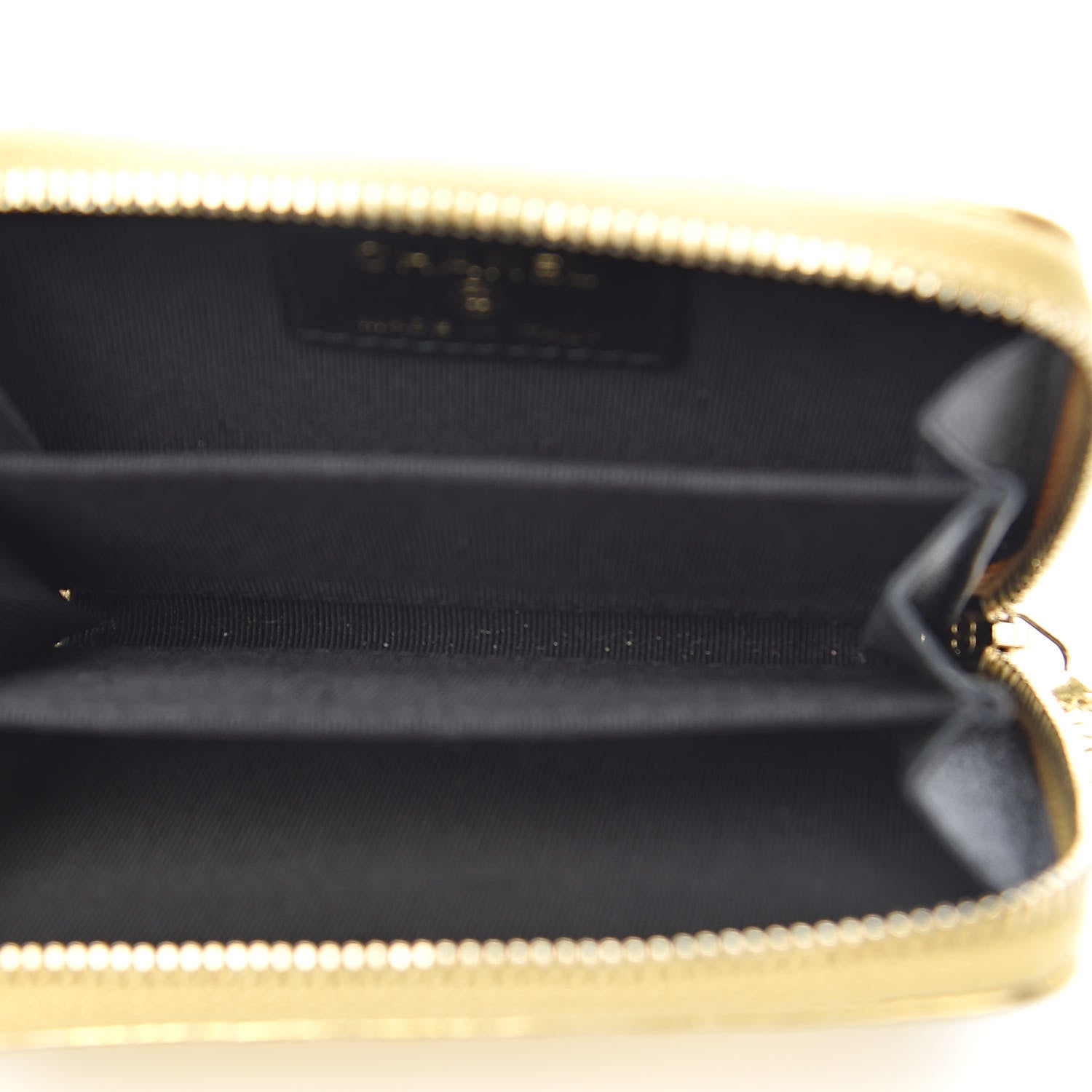 Chanel Metallic Calfskin Crocodile Embossed Cocodile Zip Coin Case Gold 5 of 8