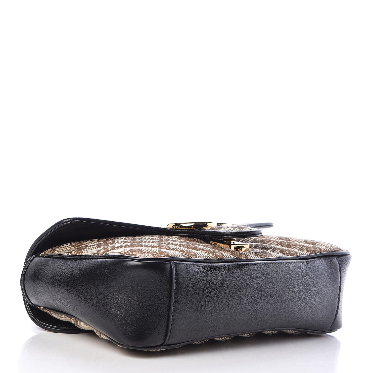 Gucci Monogram Matelasse Diagonal Small GG Marmont Shoulder Bag Beige Black 4 of 11