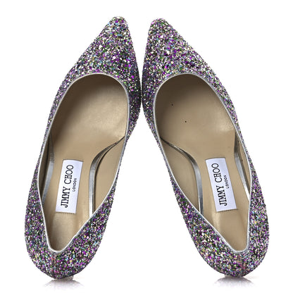 Jimmy Choo Coarse Glitter Fabric Romy 60 Pumps 37 Confetti 2 of 10