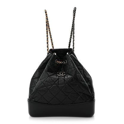 Chanel Aged Calfskin Quilted Small Gabrielle Backpack Black 1 of 13