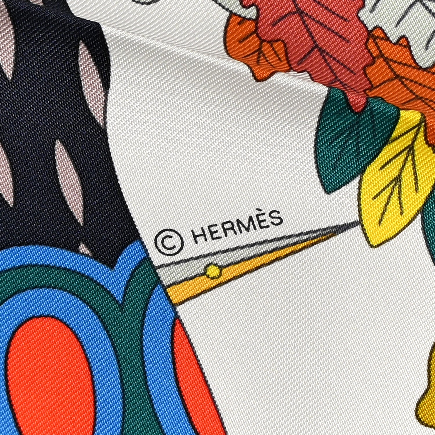 Hermes Silk Le Sacre Des Saisons Scarf 90 Craie Jaune Soleil 4 of 4