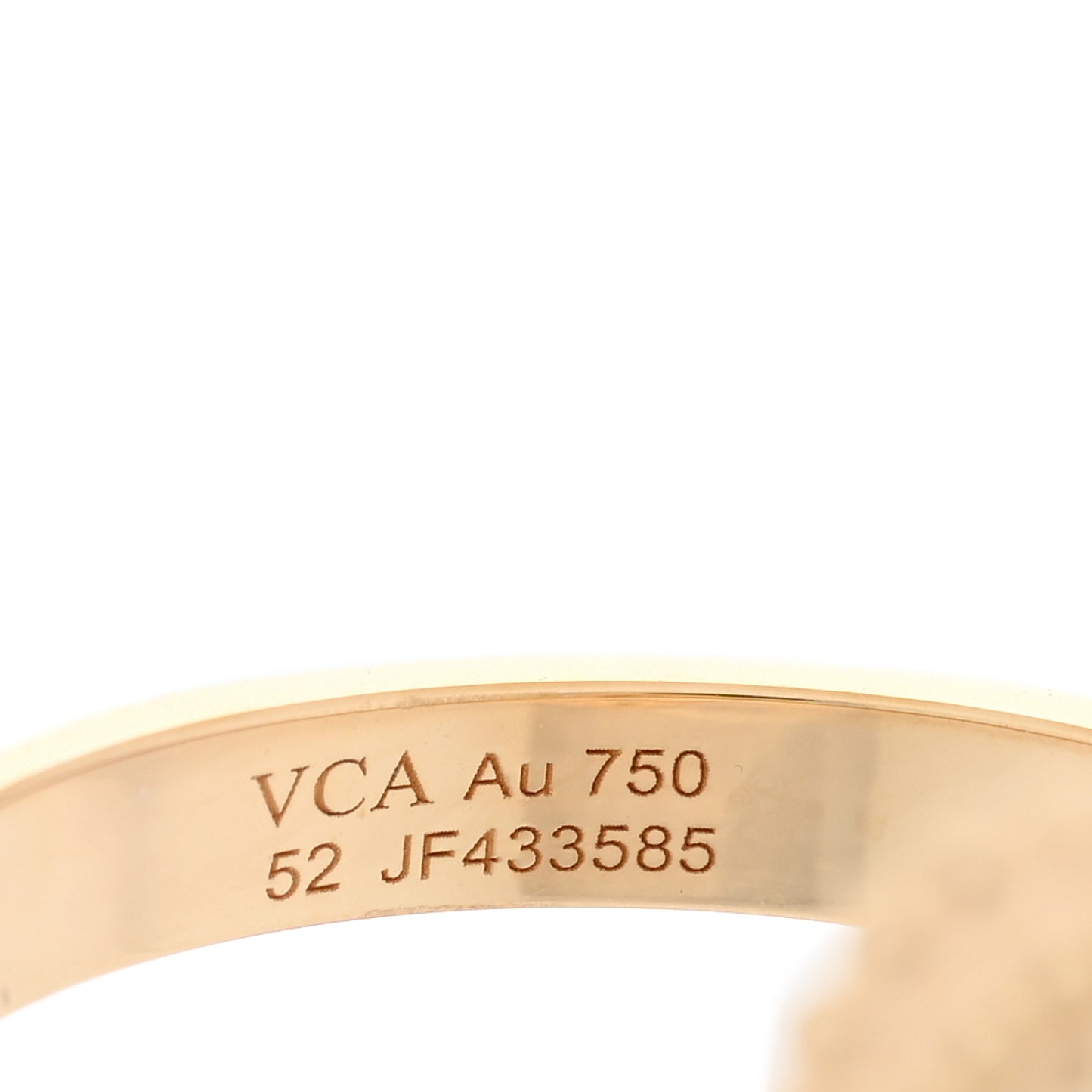 18K Yellow Gold Guilloche Vintage Alhambra Ring 52 6