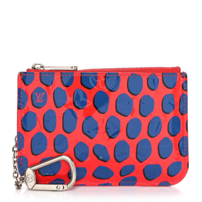 Louis Vuitton Vernis Jungle Dots Key Pouch Coquelicot Denim 1 of 7