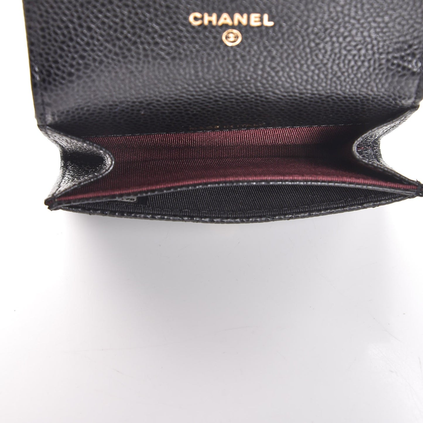 Caviar Quilted Flap Card Holder Black