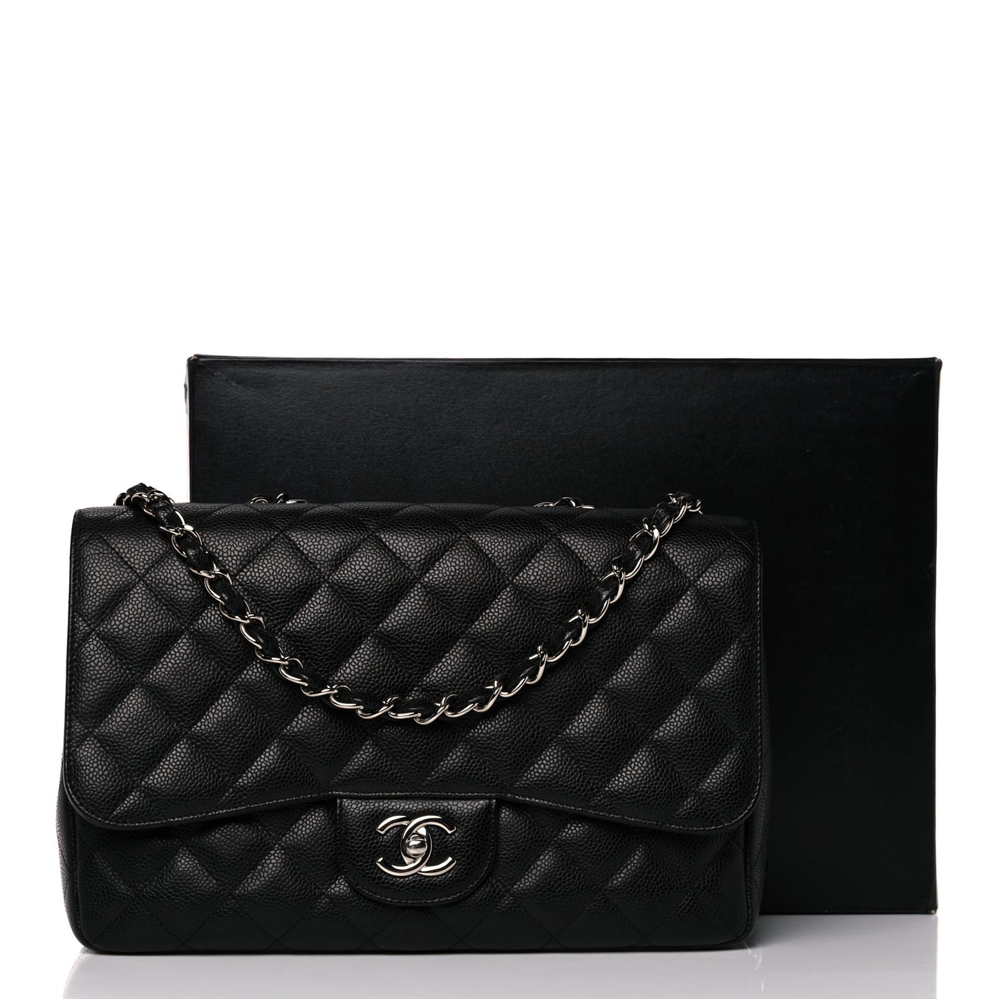 Caviar Quilted Jumbo Single Flap Black