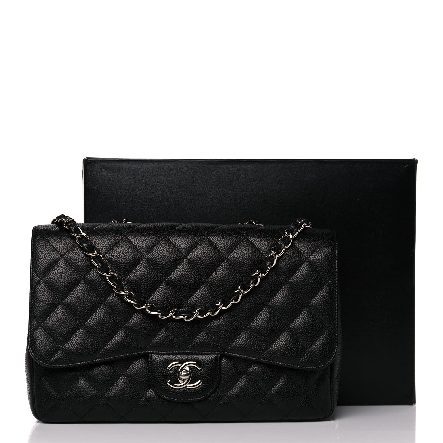 Chanel Caviar Quilted Jumbo Single Flap Black 10 of 10
