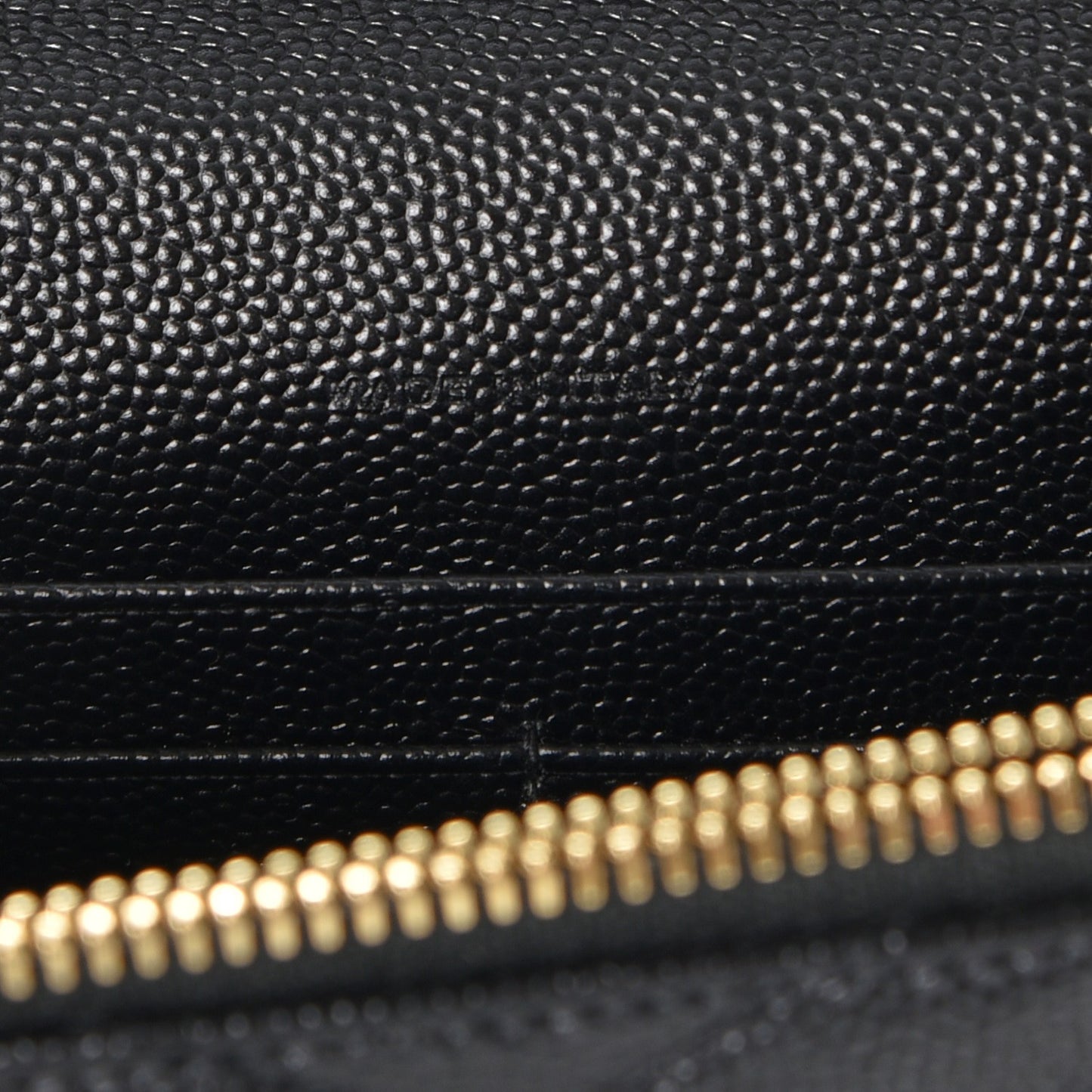 Grain De Poudre Matelasse Chevron Monogram Envelope Chain Wallet Black