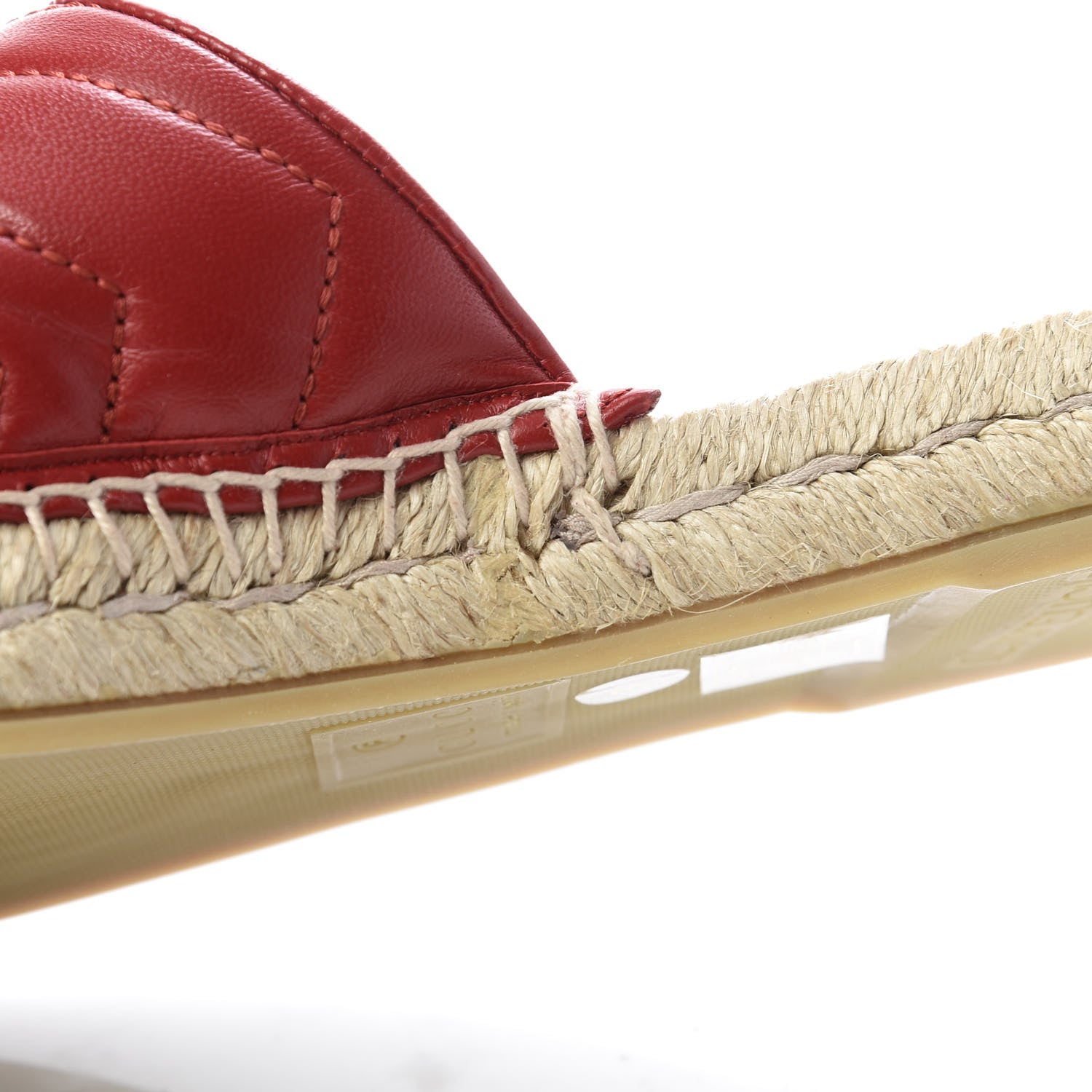 Gucci Nappa Matelasse GG Marmont Espadrille Slippers 38 Hibiscus Red 9 of 12