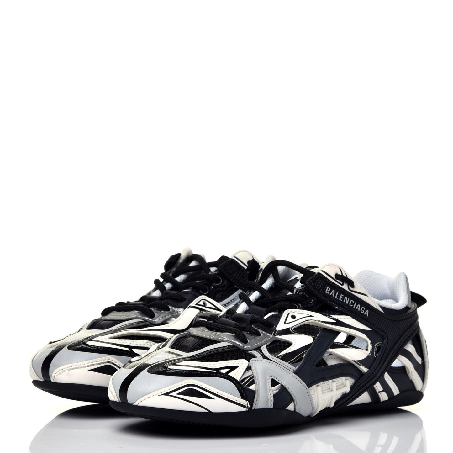 Mesh Rubber Womens Drive Sneakers 37 Light Grey Black