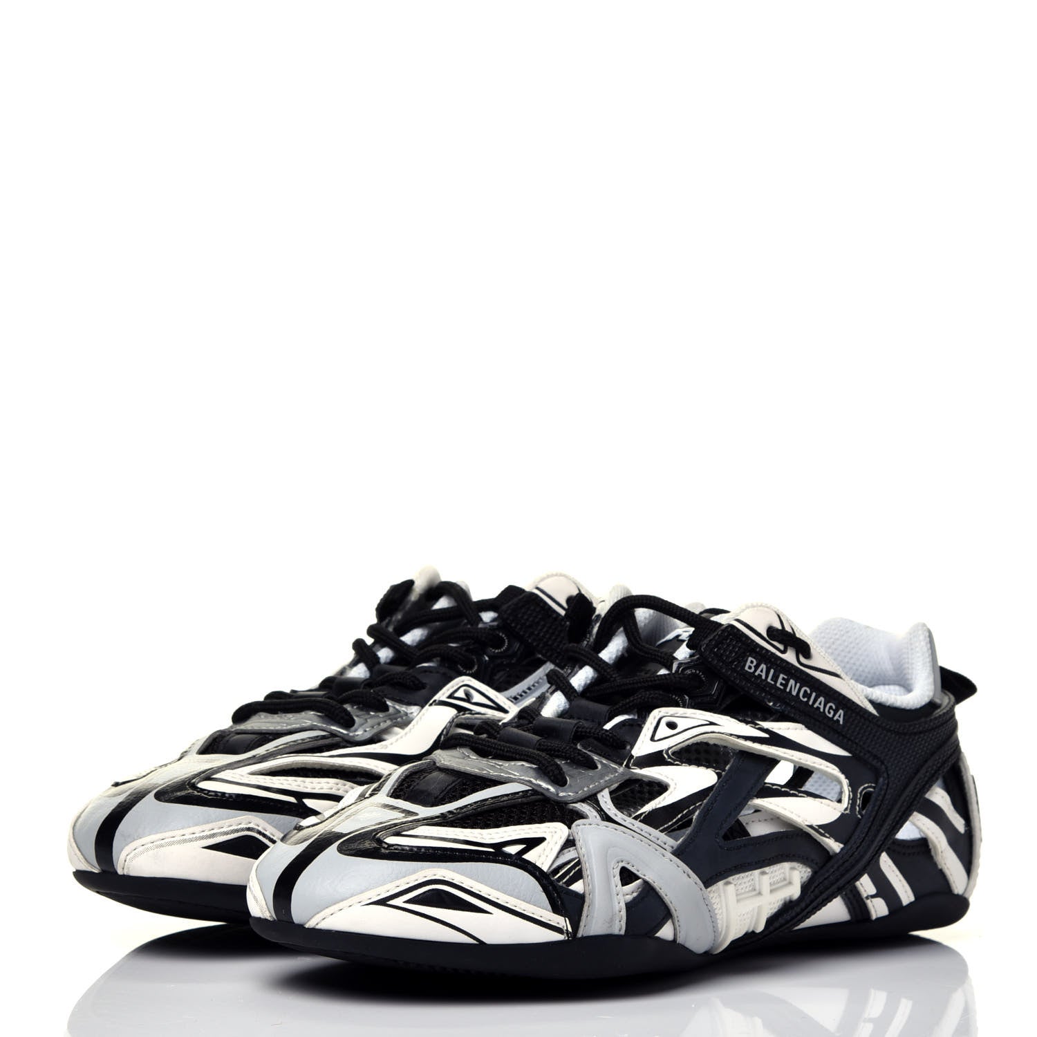 Balenciaga Mesh Rubber Womens Drive Sneakers 37 Light Grey Black 3 of 8