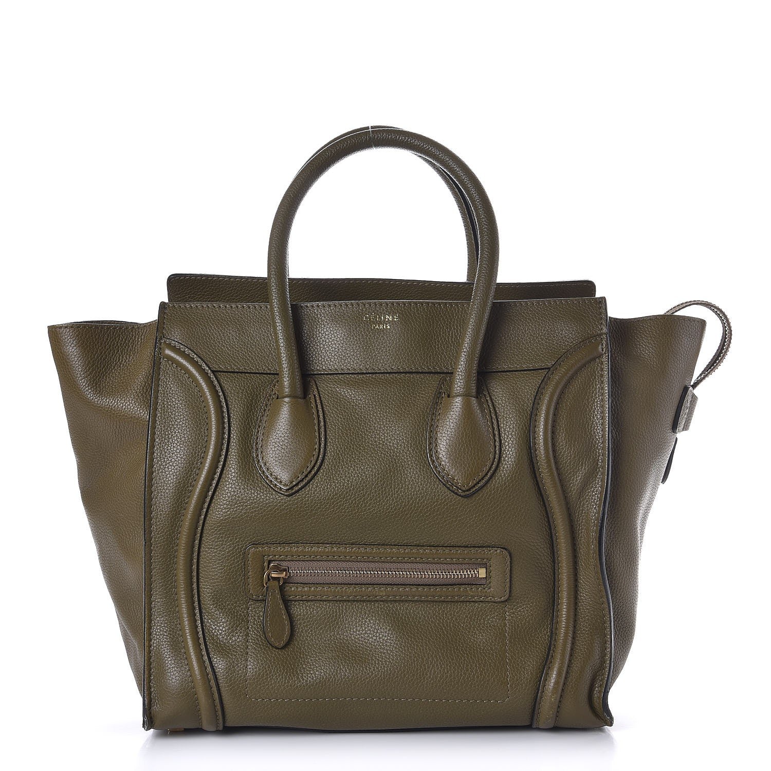 Celine Drummed Calfskin Mini Luggage Jungle 1 of 14