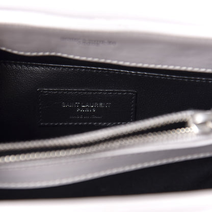 Saint Laurent Calfskin Y Quilted Monogram Small Loulou Chain Satchel Granite 8 of 11