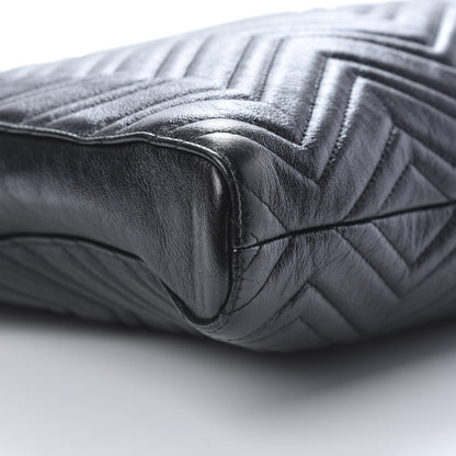 Gucci Azalea Calfskin Matelasse Large GG Marmont Slim Tote Black 9 of 10