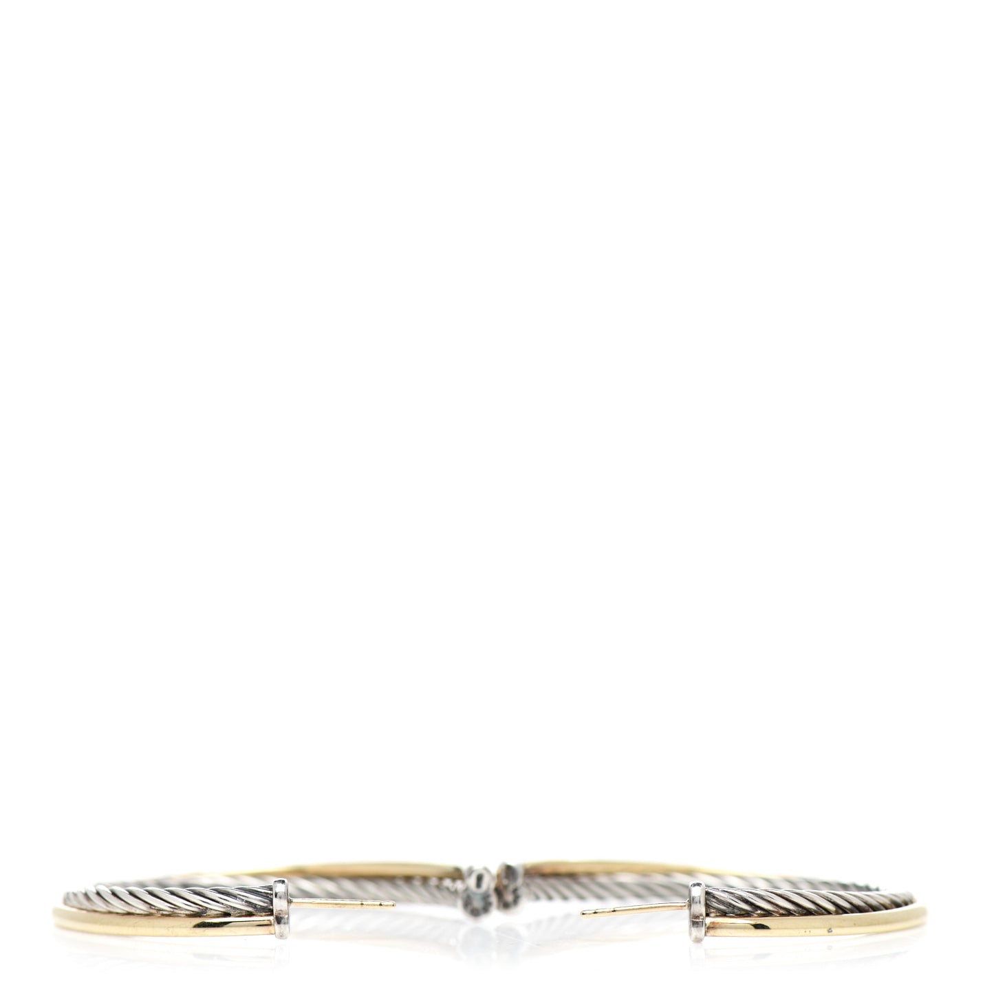 Sterling Silver 18K Yellow Gold 44mm Extra Large Crossover Cable Hoop Earrings