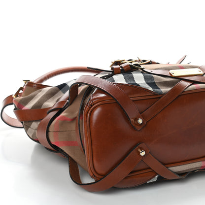 Burberry House Check Bridle Calfskin Medium Gosford Hobo Dark Tan 7 of 9