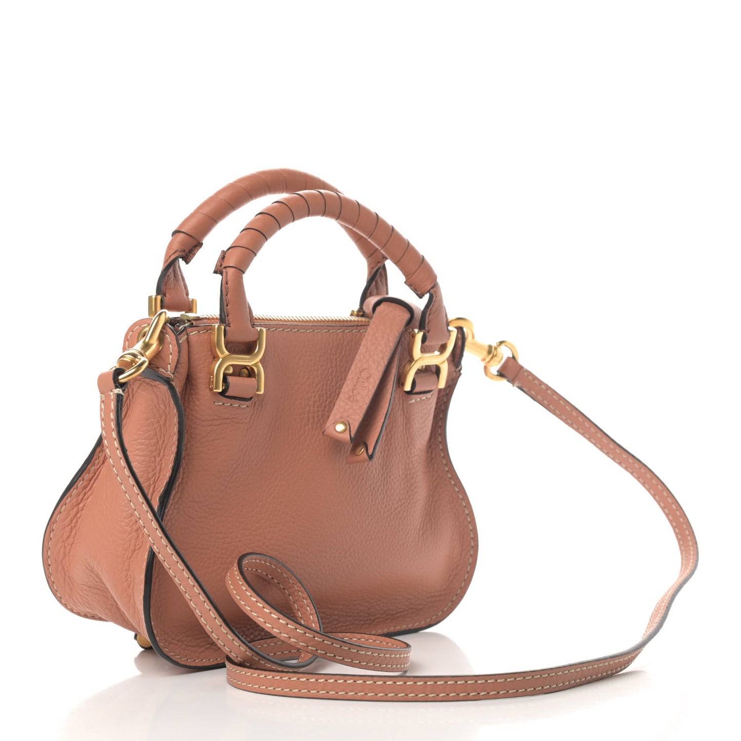Calfskin Mini Marcie Satchel Muted Brown