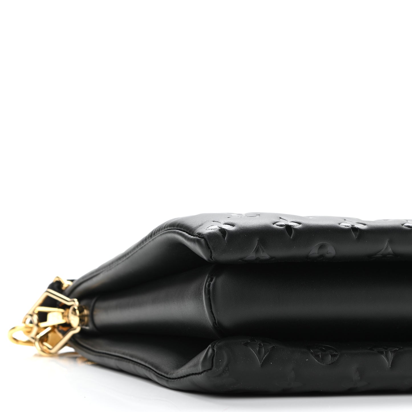 Lambskin Embossed Monogram Coussin MM Black