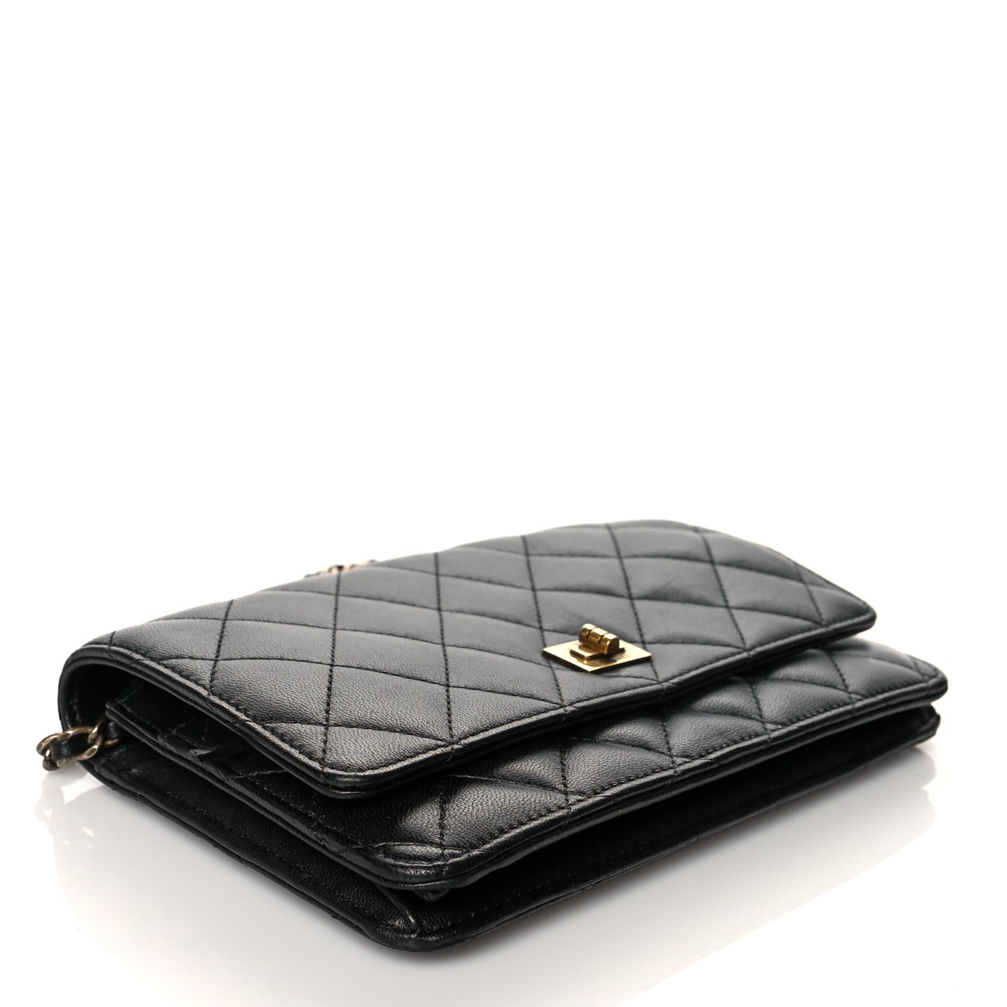 Lambskin Quilted Reissue Wallet On Chain WOC Black