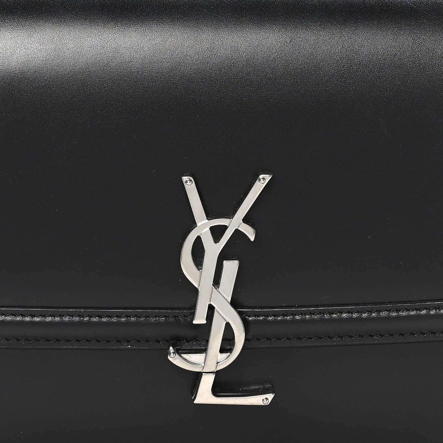 Saint Laurent Box Calfskin Monogram Medium Solferino Satchel Black 8 of 10