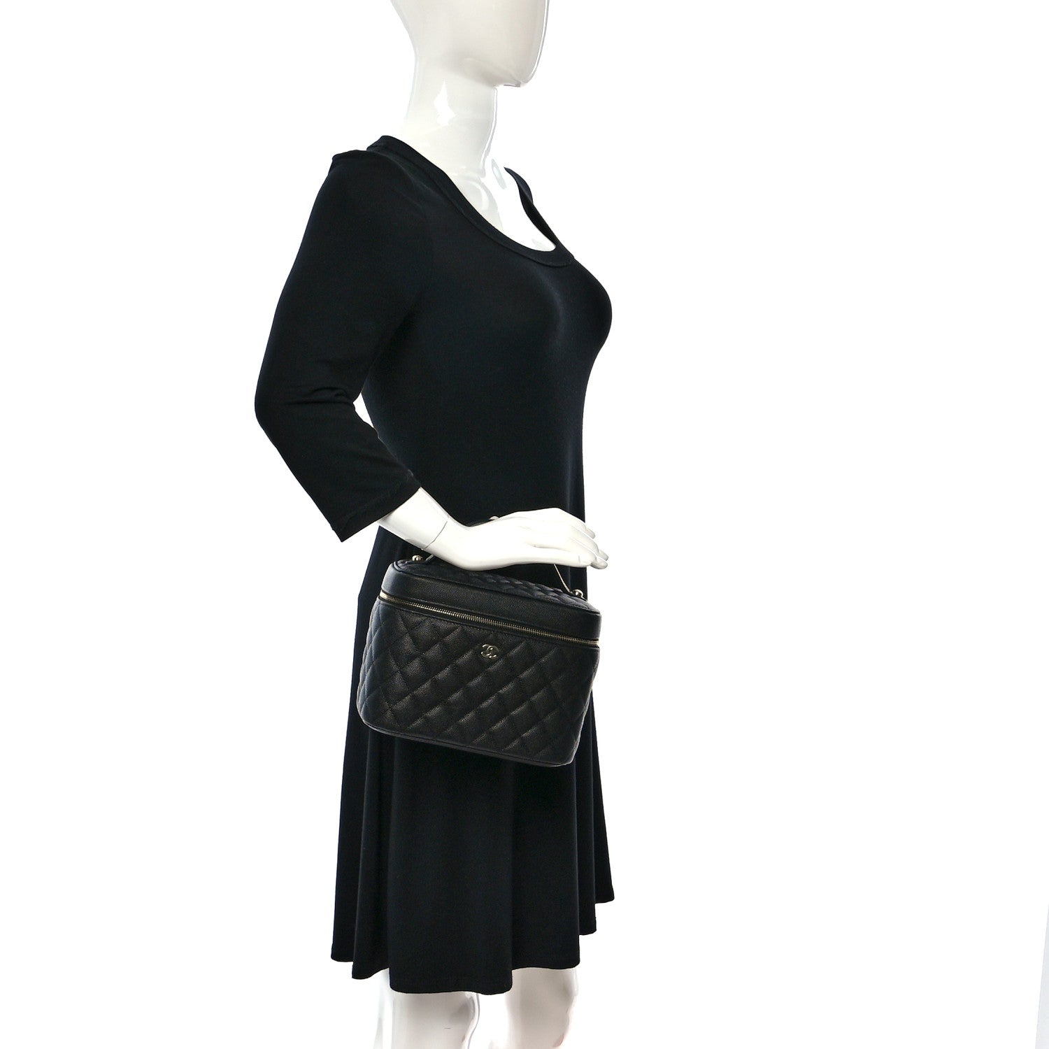 Chanel Caviar Quilted Large Vanity Pouch Black 2 of 12