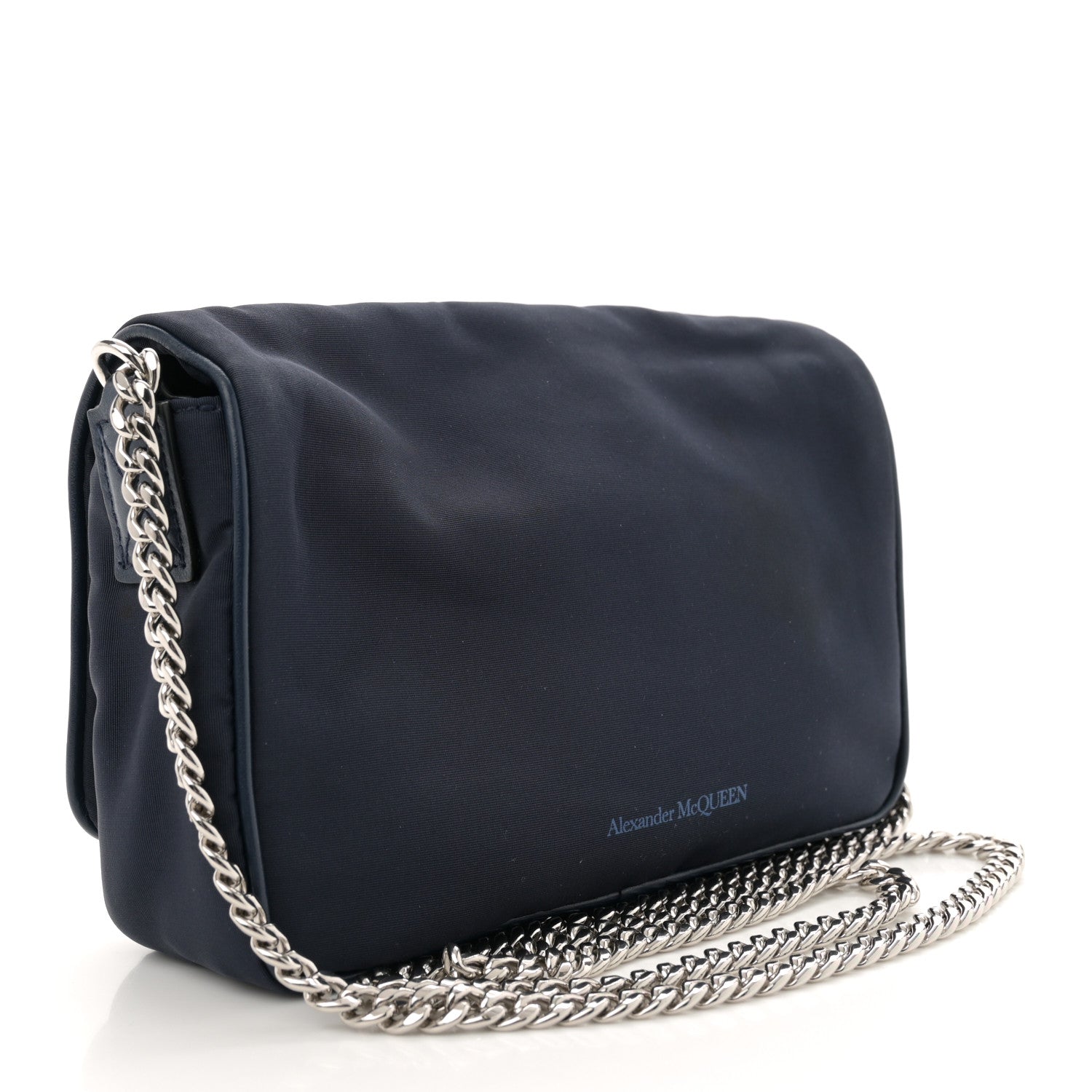 Alexander McQueen Nylon Graffiti Skull Crossbody Bag Blue 3 of 10