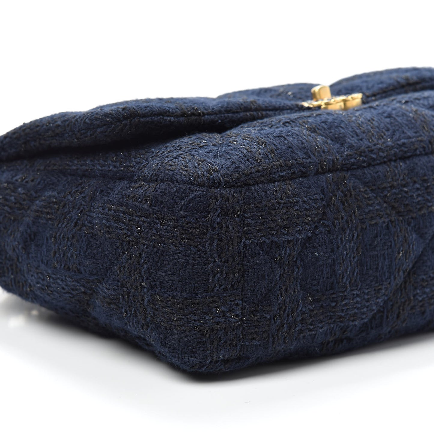 Tweed Quilted Maxi Chanel 19 Flap Navy