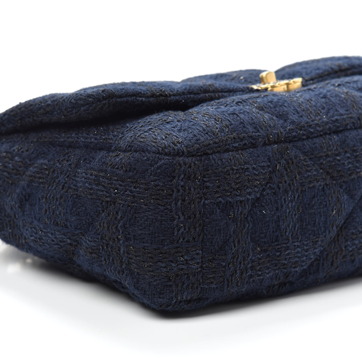 Chanel Tweed Quilted Maxi Chanel 19 Flap Navy 9 of 10