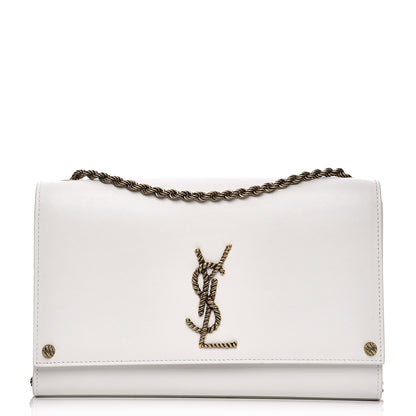 Saint Laurent Smooth Calfskin Medium Braided Monogram Kate Satchel Blanc Craie 1 of 11