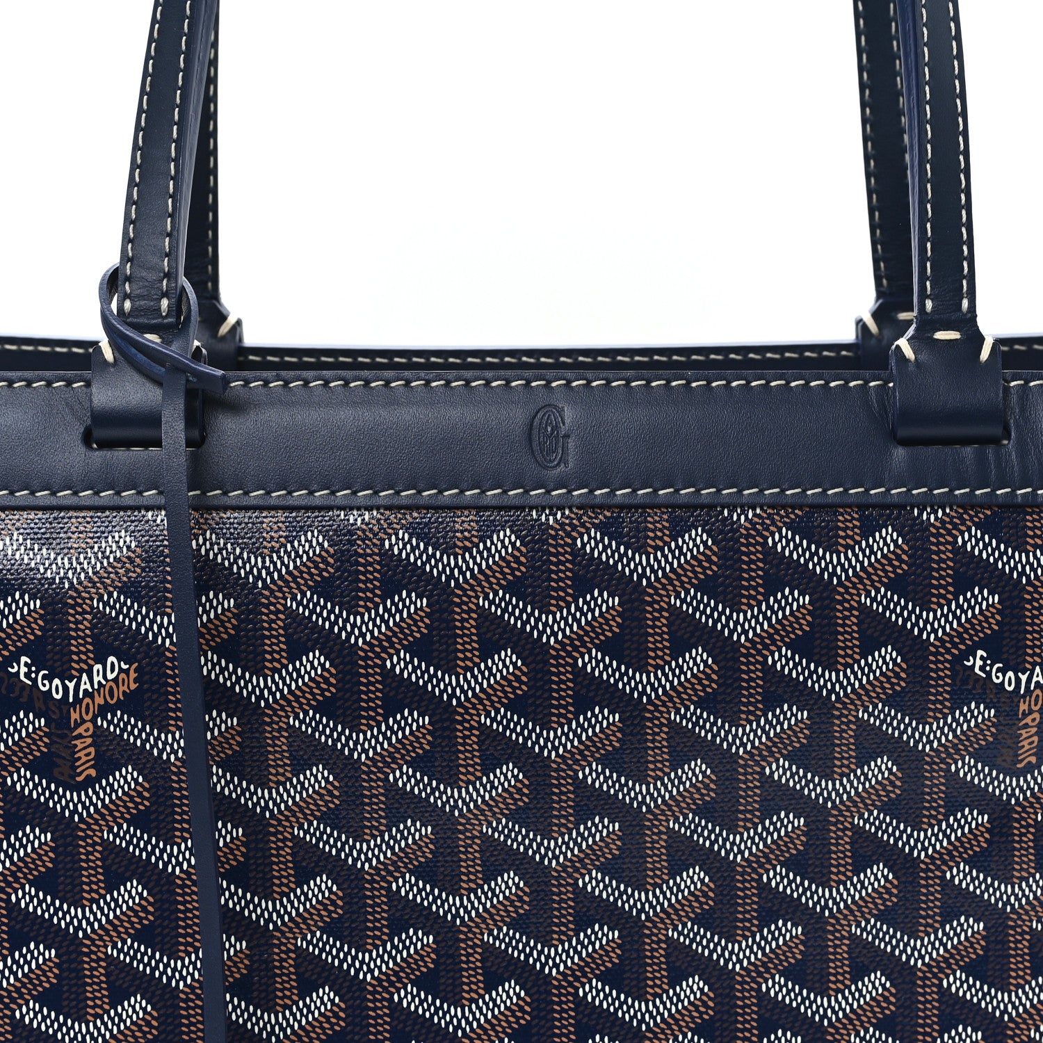 Goyard Goyardine Bellechasse Biaude MM Tote  Navy Blue 8 of 10