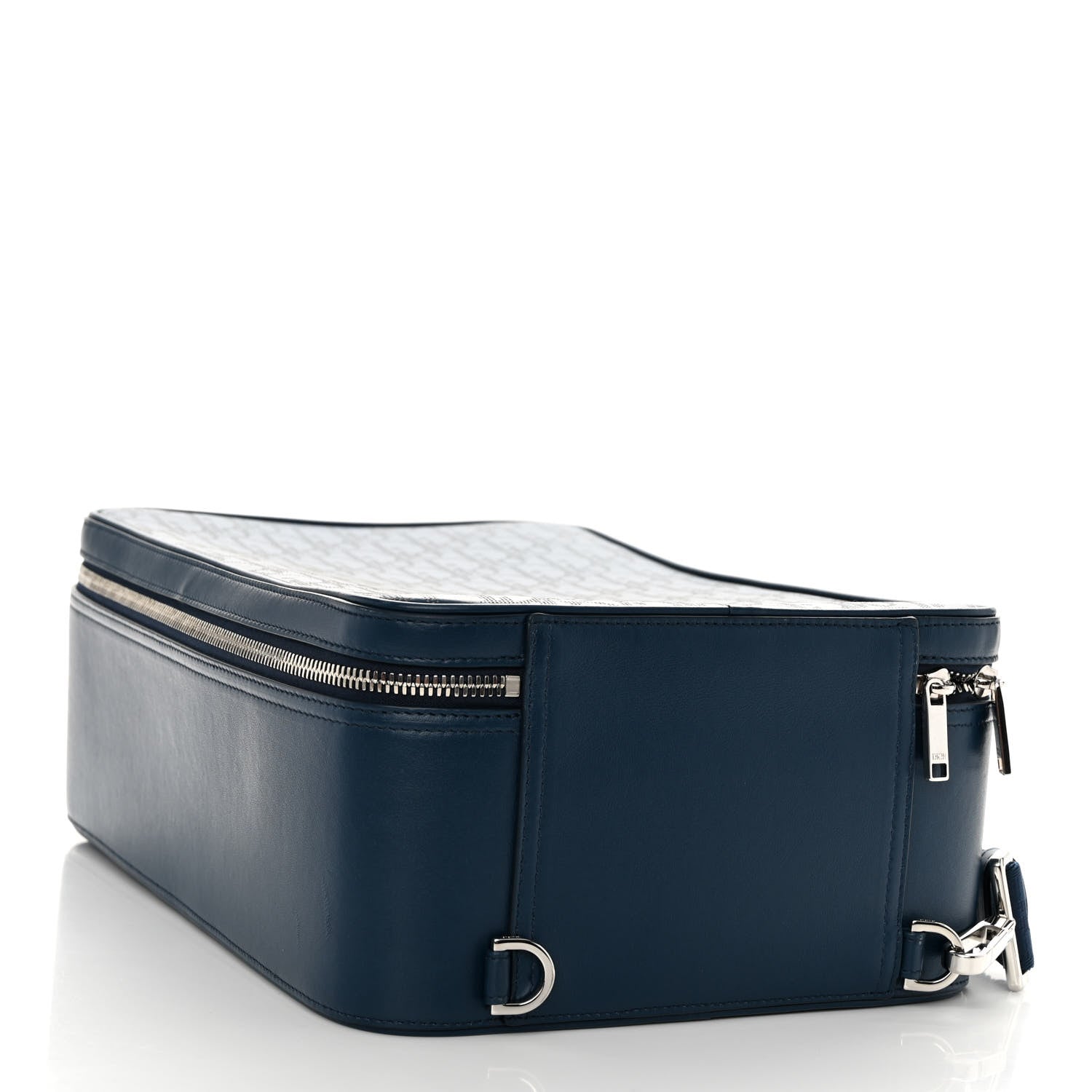 Christian Dior Calfskin Perforated Oblique Galaxy Marsupio World Tour Pelle Sling Navy Blue 4 of 12