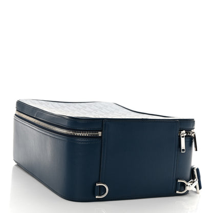 Christian Dior Calfskin Perforated Oblique Galaxy Marsupio World Tour Pelle Sling Navy Blue 4 of 12