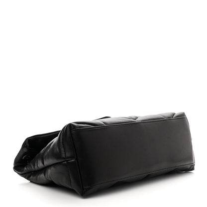 Saint Laurent Lambskin Quilted Small Loulou Puffer Monogram Chain Satchel Black 3 of 9