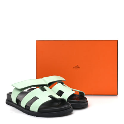 Hermes Epsom Womens Chypre Sandals 37 Vert Jade 8 of 8