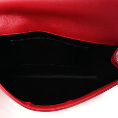 Saint Laurent Calfskin Monogram Large Belle De Jour Clutch Red 5 of 9