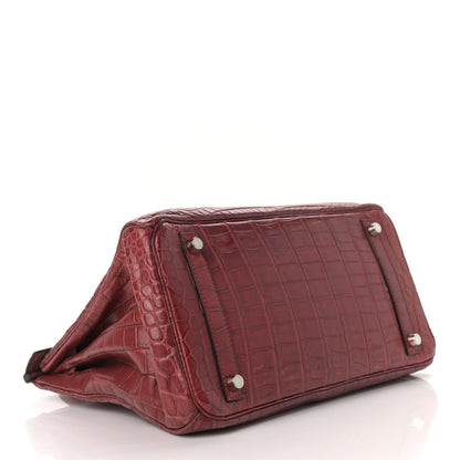 Hermes Matte Niloticus Crocodile Birkin 30 Rouge H 4 of 17