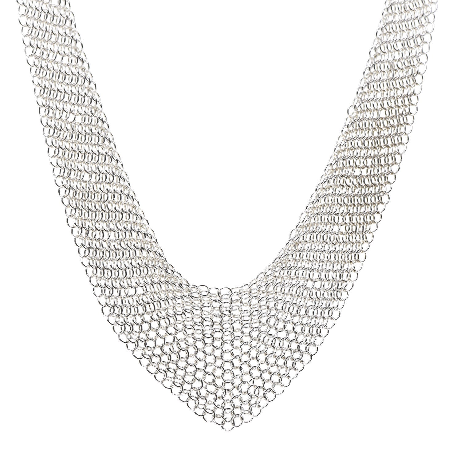Tiffany Sterling Silver Elsa Peretti Mesh Bib Necklace 1 of 6