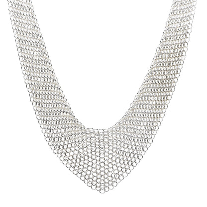 Tiffany Sterling Silver Elsa Peretti Mesh Bib Necklace 1 of 6