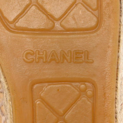 Chanel Lambskin CC Espadrilles 38 Beige Black 6 of 12