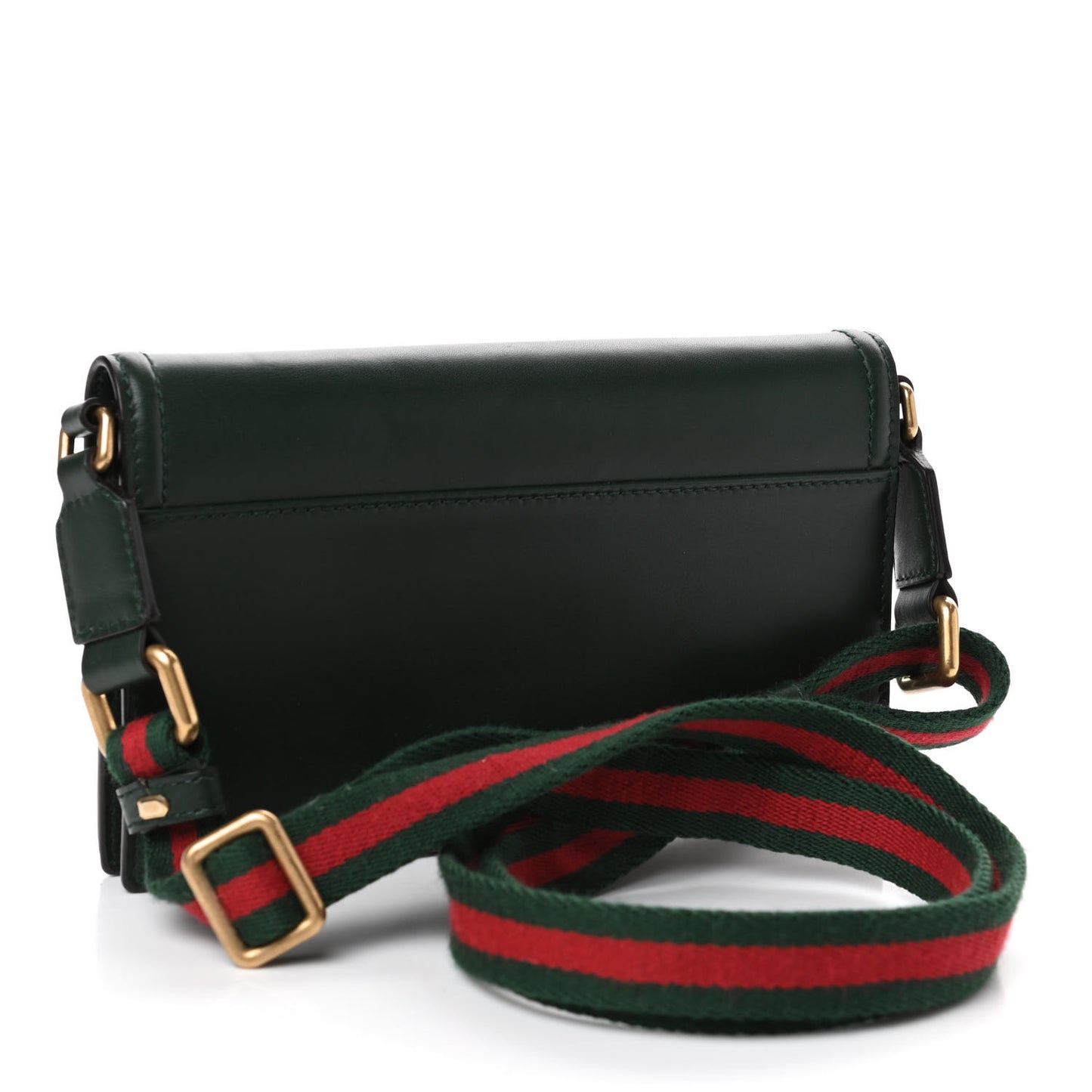 Calfskin Lady Web Convertible Wallet Green
