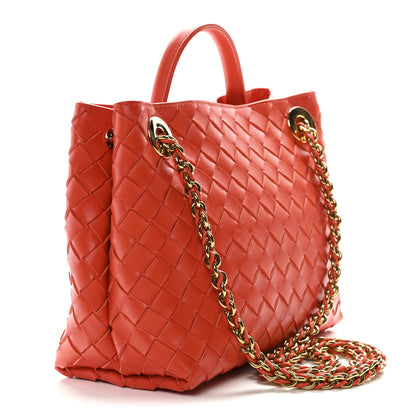 Bottega Veneta Nappa Intrecciato Small Andiamo With Chain Shoulder Bag Orange 3 of 9