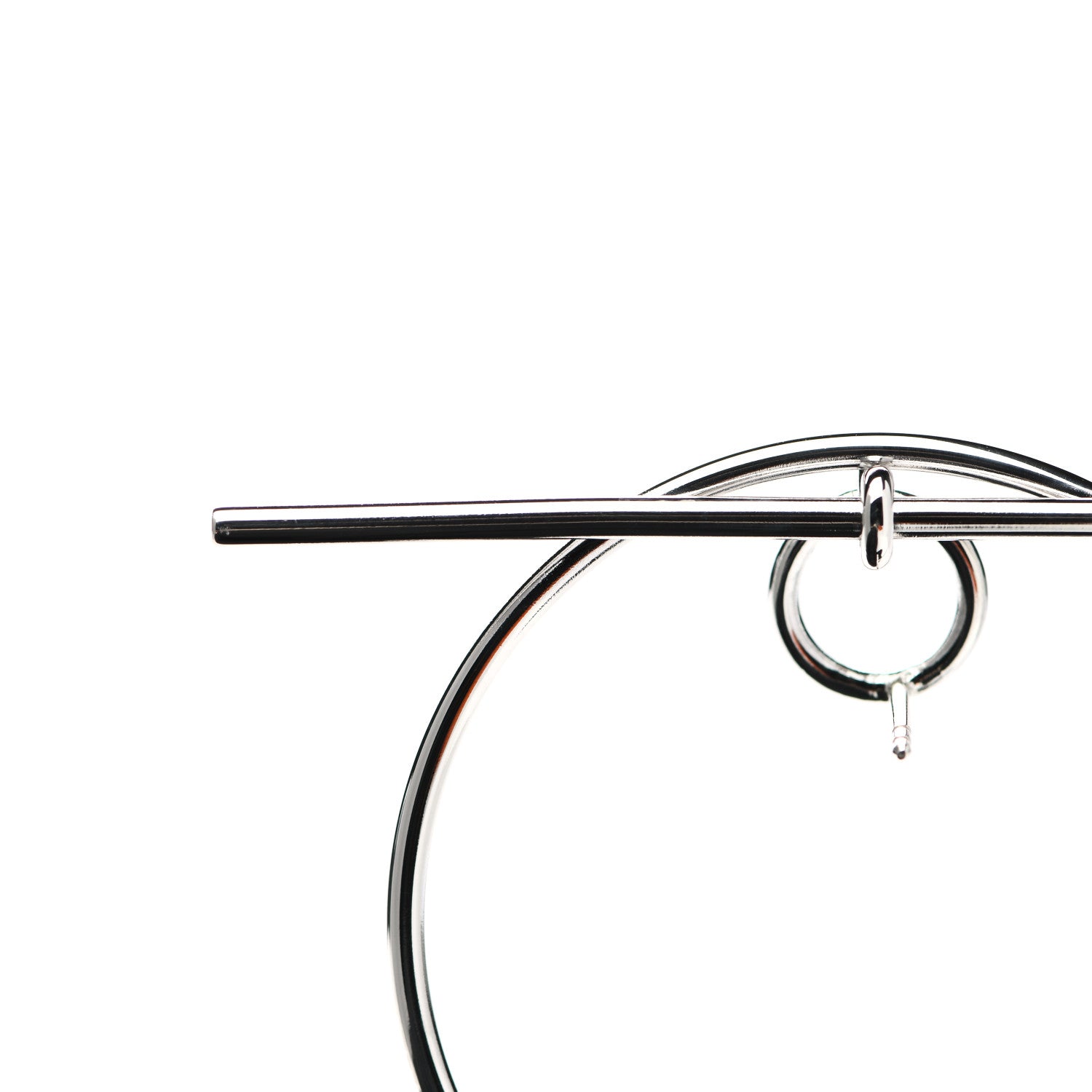 Hermes Sterling Silver MM Loop Earrings 6 of 7