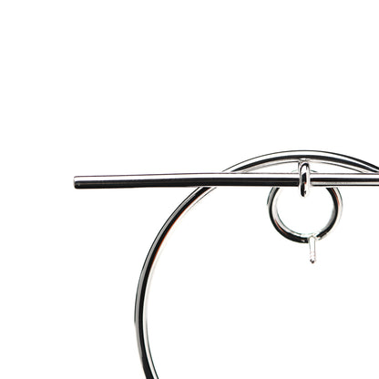 Hermes Sterling Silver MM Loop Earrings 6 of 7