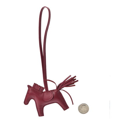 Hermes Milo Lambskin Grigri Rodeo Horse Bag Charm PM Rubis 3 of 5